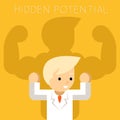 Hidden potential concept. Businessman with