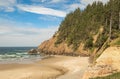 Hidden sandy beach in the Pacific northwest Royalty Free Stock Photo