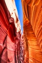 Hidden Slot Canyon in the Hearth of Grand Staircase Escalante National Monument, Utah Royalty Free Stock Photo