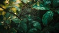 hidden spider web on the tree Royalty Free Stock Photo