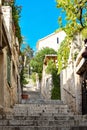 Hidden street in Hvar city Royalty Free Stock Photo