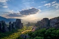 Hidden Sun - Meteora, Greece Royalty Free Stock Photo