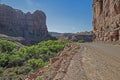 A hidden valley road in Arches National Park. Royalty Free Stock Photo