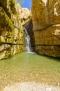 Hidden waterfall, Arugot stream, Ein Gedi Nature Reserve Royalty Free Stock Photo