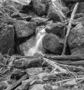 Hidden Waterfall in a Boulder Field