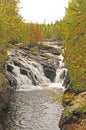Hidden Waterfall in the Fall in the North Woods Royalty Free Stock Photo