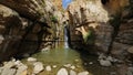 Hidden waterfall in Wadi Arugot , Israel Royalty Free Stock Photo