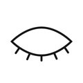 Hide eye line icon isolated on white background. Black flat thin icon on modern outline style. Linear symbol and editable stroke. Royalty Free Stock Photo