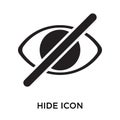 Hide icon vector sign and symbol isolated on white background, H
