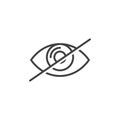 Hide line icon, strikeout eye outline logo illustration, Royalty Free Stock Photo