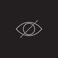 Hide line icon, strikeout eye outline vector Royalty Free Stock Photo