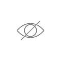 Hide line icon, strikeout eye outline vector Royalty Free Stock Photo