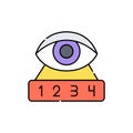 Hide password line icon. Isolated vector element. Royalty Free Stock Photo
