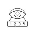 Hide password line icon. Isolated vector element. Royalty Free Stock Photo