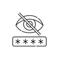 Hide password line icon. Isolated vector element. Royalty Free Stock Photo