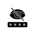 Hide password line icon. Isolated vector element. Royalty Free Stock Photo