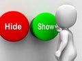 Hide Show Buttons Means Seek Find Look Discover
