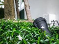 Hide sport light in the garden Royalty Free Stock Photo