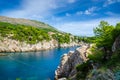 Hiden beach with rocks in Dubrovnik, Croatia