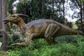 Hiding in a bush Parasaurolophus display model in Perth Zoo