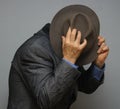 Hiding man Royalty Free Stock Photo