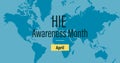 HIE Hypoxic Ischemic Encephalopathy Awareness Month poster banner. Perinatal asphyxia Brain damage caused by lack of oxygen.