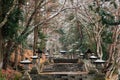 Hie Shrine and forest with winter snow in Takayama, Gifu, Japan