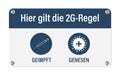 Hier gilt die 2G-Regel - Text in German language