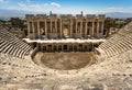 Hierapolis Ancient City Theater, Pamukkale, Denizli, Turkey. Roman Theater view from inside Royalty Free Stock Photo