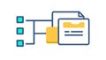 Hierarchical Folder Icon: Organized Document Structure, vector design Generative AI Royalty Free Stock Photo