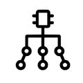 Hierarchical network diagram icon representing structure and connection Royalty Free Stock Photo