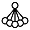 Hierarchical network structure connecting multiple nodes with lines Royalty Free Stock Photo