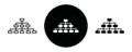 Hierarchical order outline icon collection or set. Hierarchical order Thin vector line art