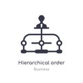 hierarchical order outline icon. isolated line vector illustration from business collection. editable thin stroke hierarchical Royalty Free Stock Photo
