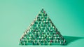 Hierarchical pyramid structure with miniature people, leadership concept Royalty Free Stock Photo