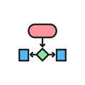Hierarchical structure, auxiliary chart flat color icon.