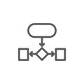 Hierarchical structure, auxiliary chart line icon.