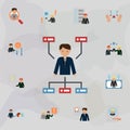 Hierarchical structure color icon. Universal set of business for website design and development, app development