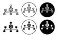 Hierarchical structure icon collection of outline thin line symbol or sign