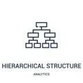 hierarchical structure icon vector from analytics collection. Thin line hierarchical structure outline icon vector illustration Royalty Free Stock Photo