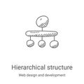 hierarchical structure icon vector from web design and development collection. Thin line hierarchical structure outline icon