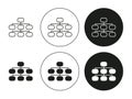 Hierarchical structure Isolated on White Background set. Hierarchical structure vector line art logo