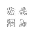 Hierarchical structure linear icons set Royalty Free Stock Photo
