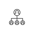 Hierarchical structure outline icon