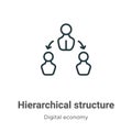 Hierarchical structure outline vector icon. Thin line black hierarchical structure icon, flat vector simple element illustration Royalty Free Stock Photo