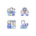 Hierarchical structure RGB color icons set