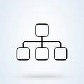 Hierarchical structure sign icon or logo line. Hierarchical network and hierarchical structure concept. digital economy outline Royalty Free Stock Photo