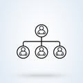 Hierarchical structure sign icon or logo line. Hierarchical network and hierarchical structure concept. digital economy outline Royalty Free Stock Photo