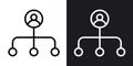 Hierarchical structure thin line vector icon set