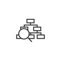 Hierarchy diagram icon in flat style. Structure search vector illustration on white isolated background. Organization workflow
